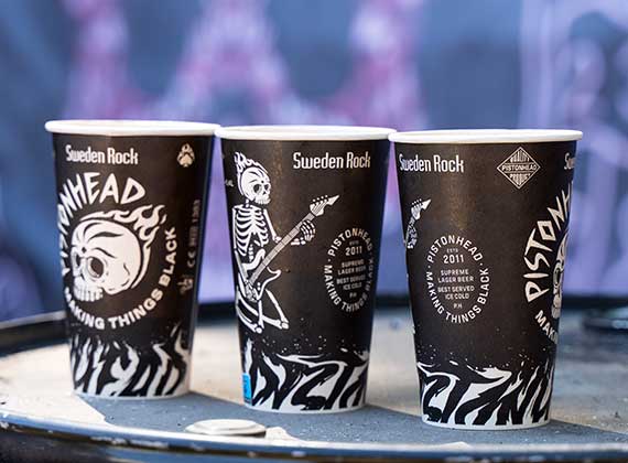 Custom cups at Sweden Rock Festival